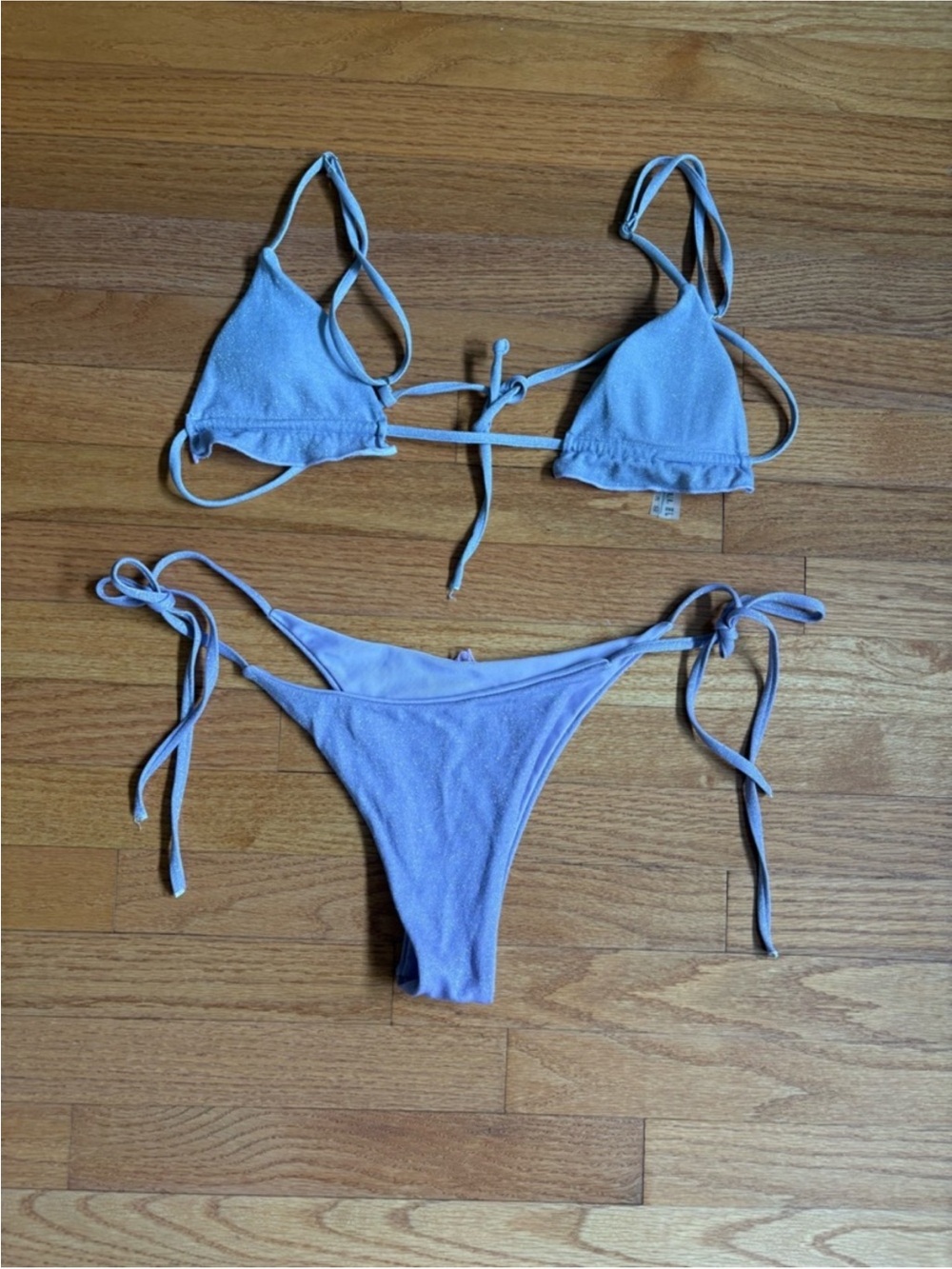 Zaful Light Lavender Tie-Side Bikini